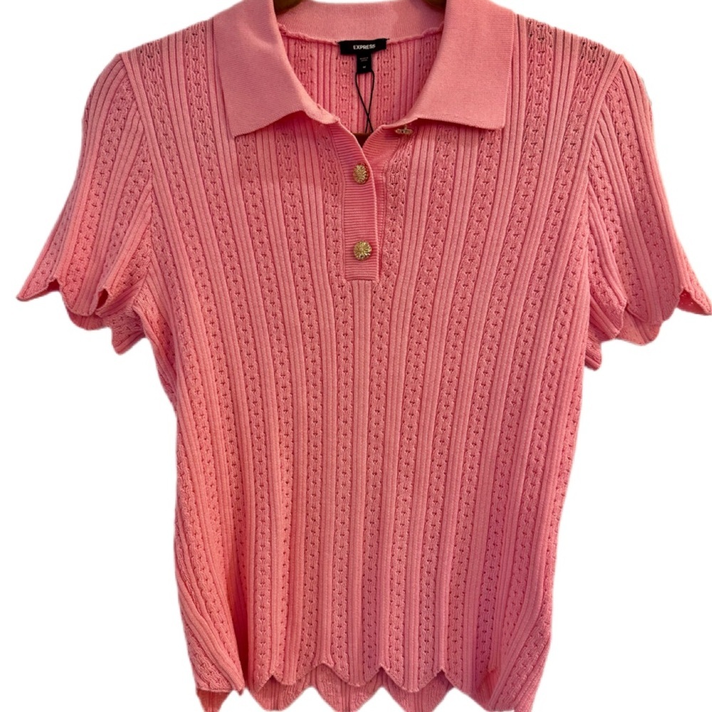 Pink Short Sleeve Knit Top